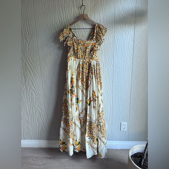 NEW Farm Rio Off White Cashew Crossed Back Dress Mix Print Sz: Large $275 - Picture 3 of 12